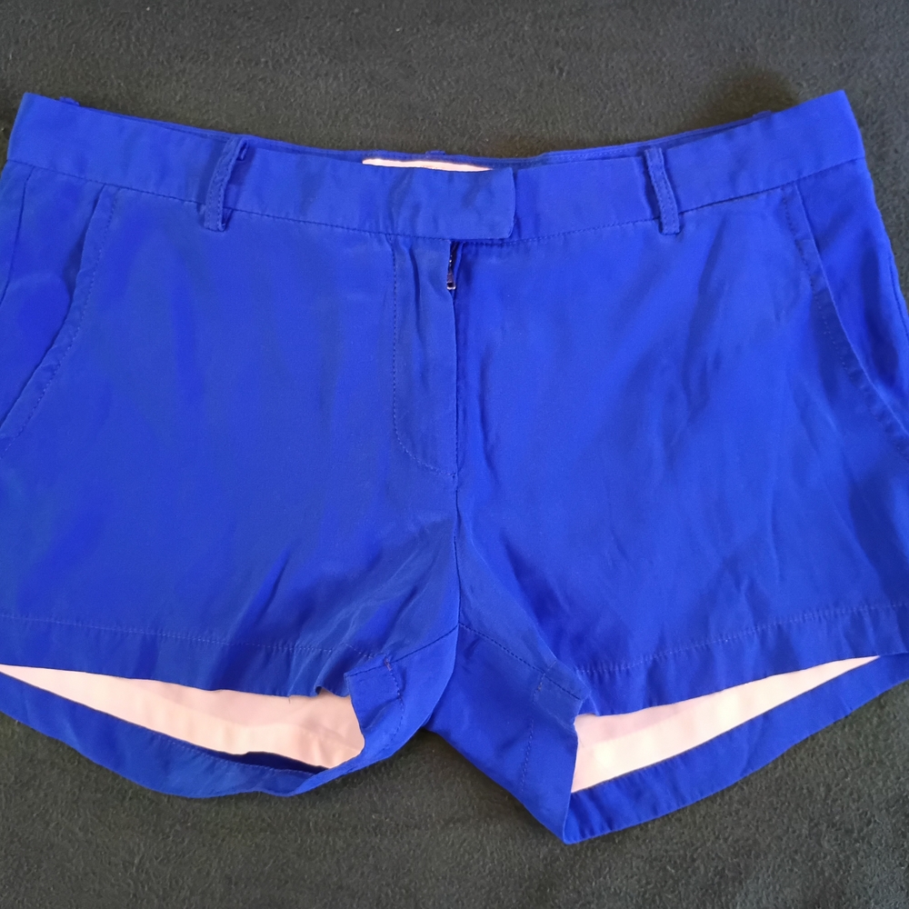 Amanda Uprichard Vibrant Blue Silk Shorts